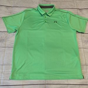 Under Armour Heat Gear Leaderboard Mens XXL 2XL Golf Polo Shirt Green